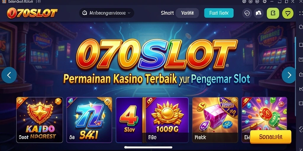 Tampilan permainan 070SLOT dengan slot yang berwarna-warni dan menarik.