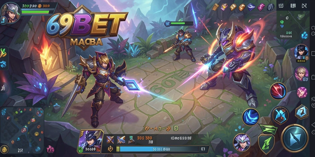 Tangkapan layar utama dari gameplay seru <strong>69BET</strong> di arena MOBA.