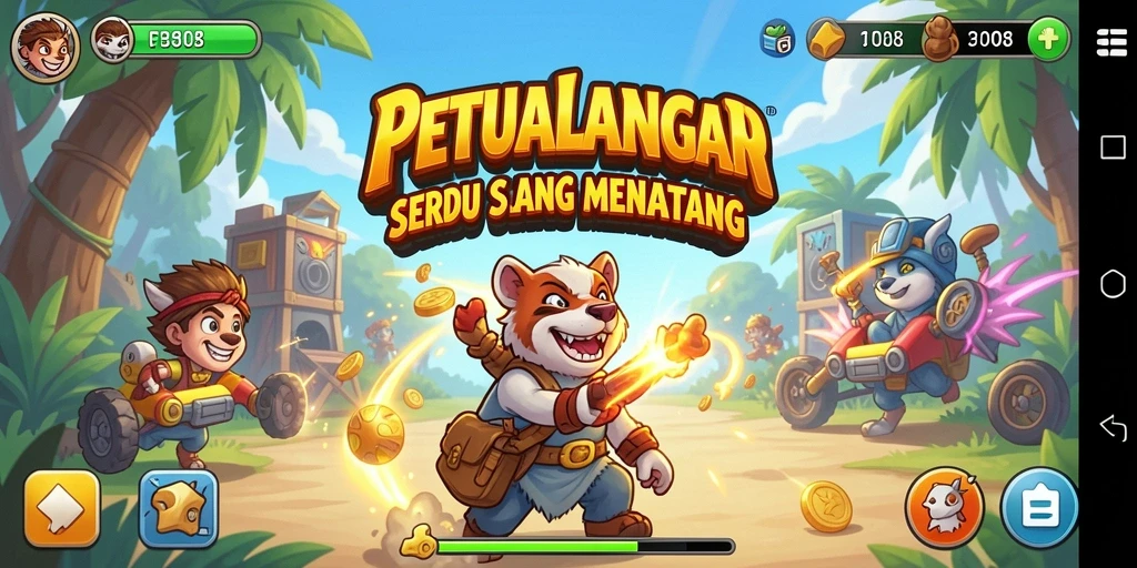Tampilan gameplay F08 yang menarik dengan berbagai tantangan arcade.