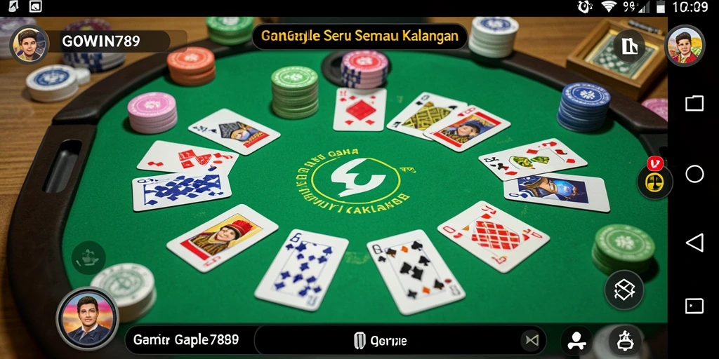 Screenshot gameplay GOWIN789 yang menampilkan suasana permainan Gaple.