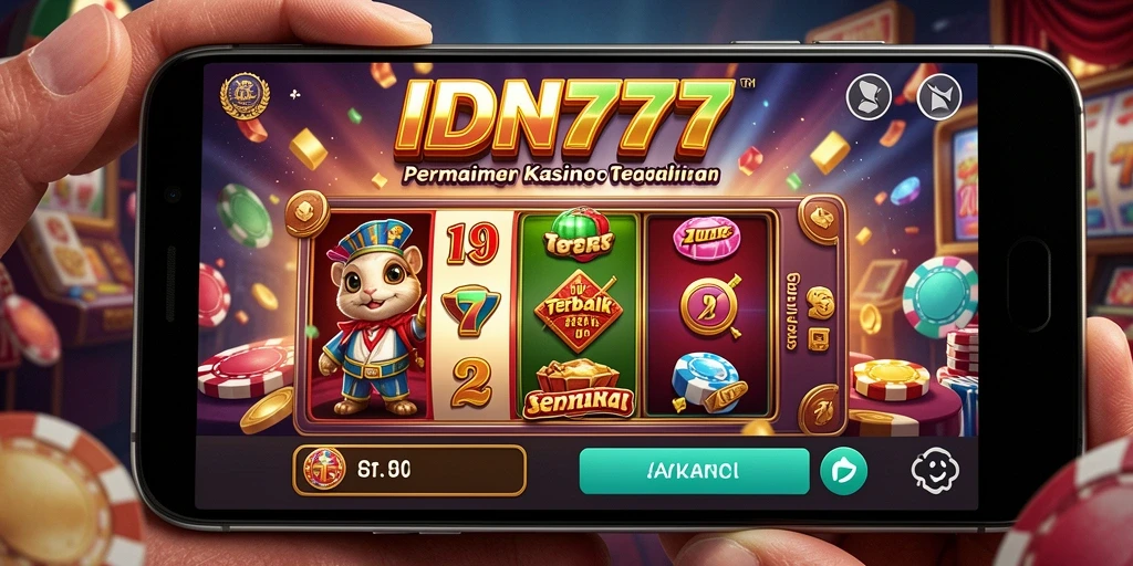 Screenshot utama IDN777 menampilkan gameplay seru dari kasino online.