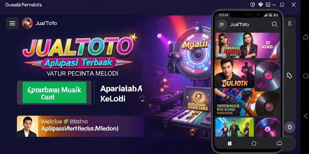 Screenshot JUALTOTO menunjukkan pengalaman mendengarkan musik yang seru.