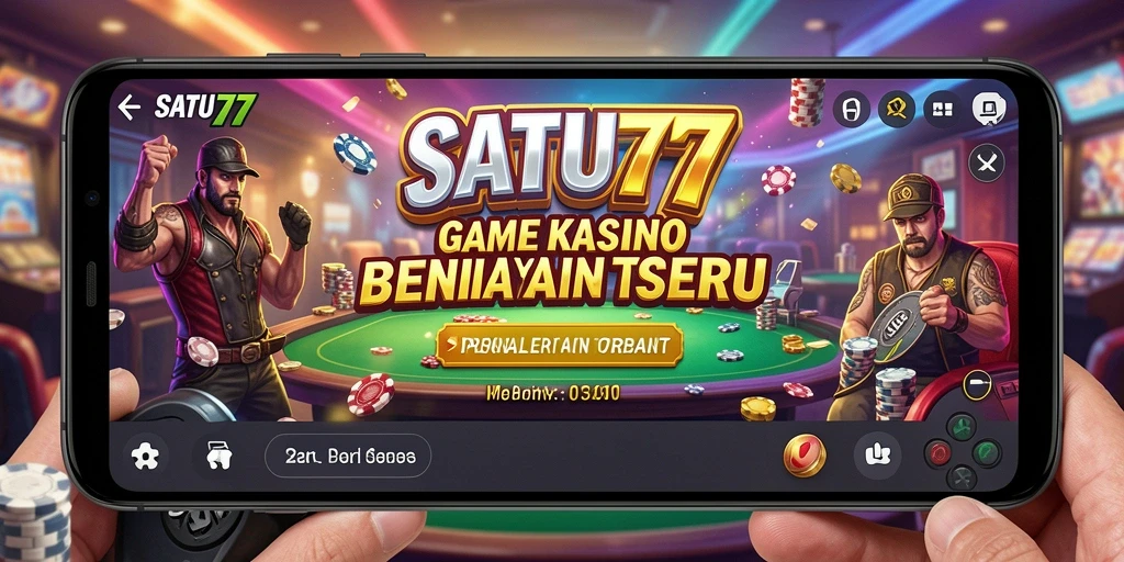 Menampilkan gameplay seru dari aplikasi Kasino SATU77.