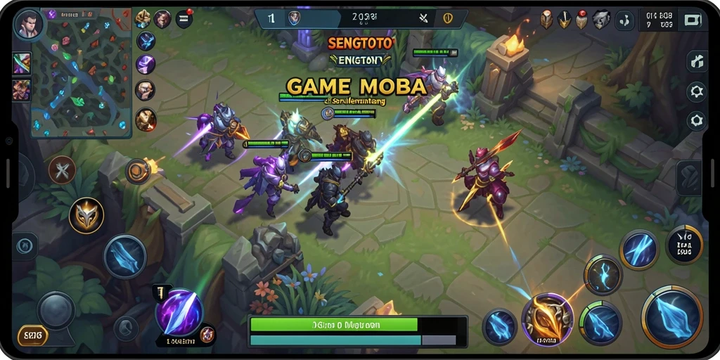 Screenshot gameplay SENGTOTO menampilkan aksi seru di arena MOBA.